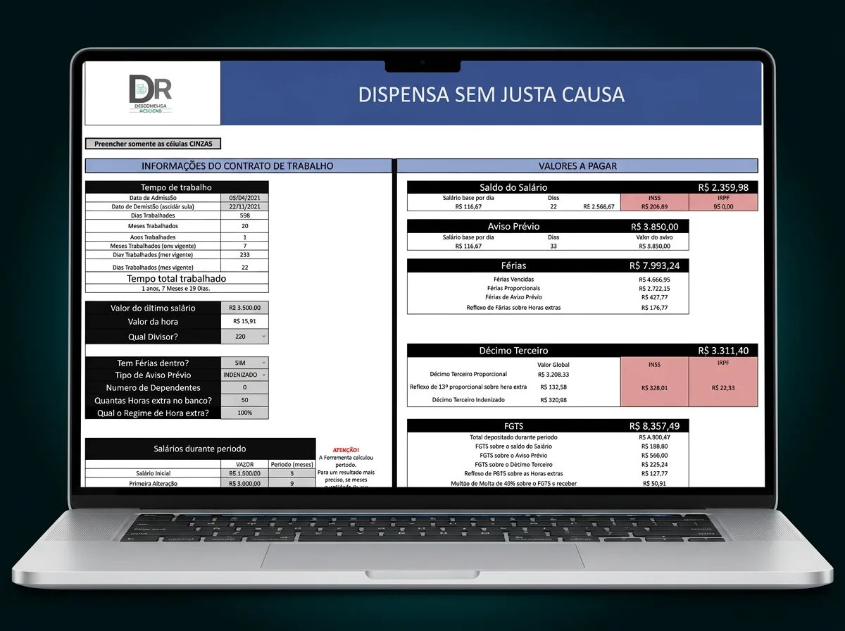 Ferramenta Descomplica Rescisão em um notebook
